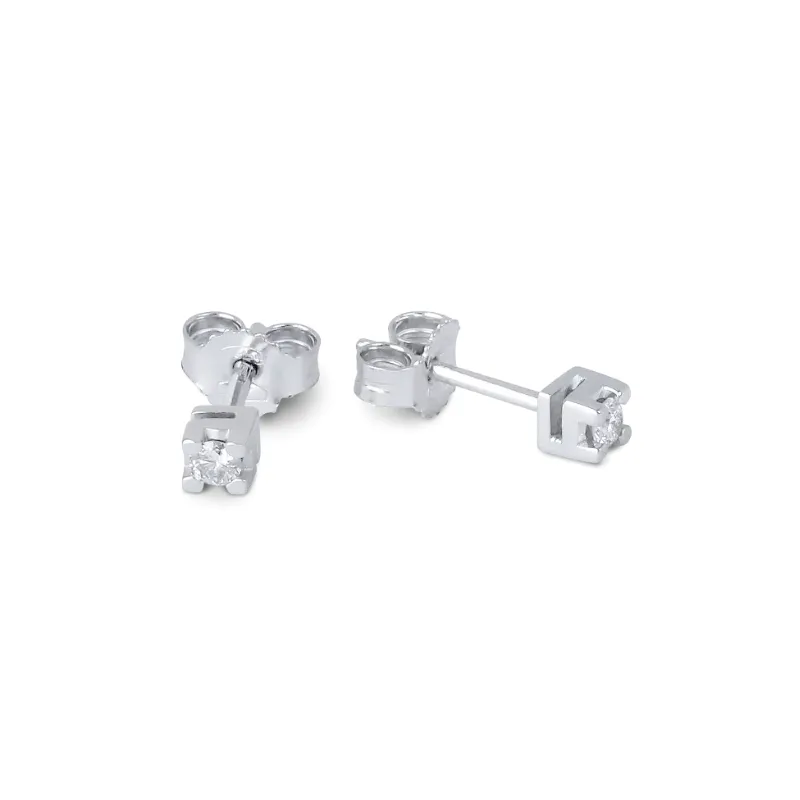 Orecchini in oro bianco e Diamanti 0.16 Ct Demetra