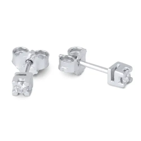 Orecchini in oro bianco e Diamanti 0.16 Ct Demetra