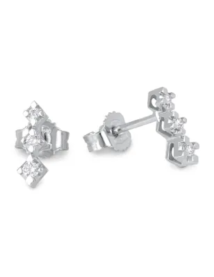 Orecchini Trilogy Oro bianco Diamanti Donna Demetra