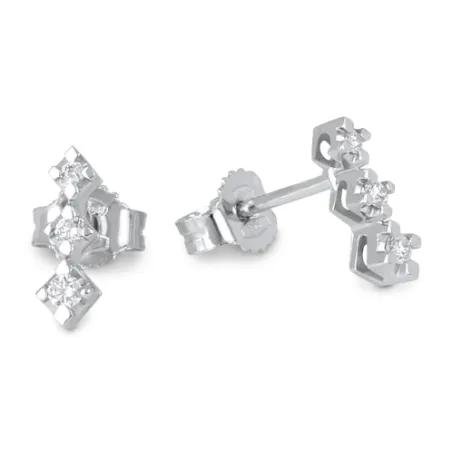 Orecchini Trilogy Oro bianco Diamanti Donna Demetra