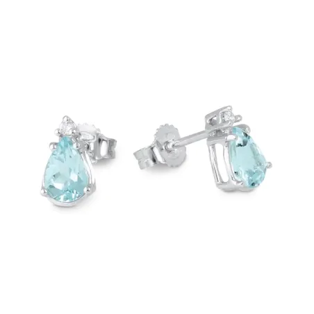 Orecchini Acquamarina Diamante Oro bianco Donna Demetra