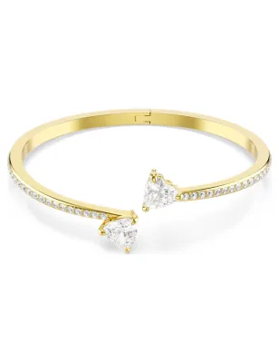Bracciale rigido Mesmera dorato, Cuore, mis. M Donna Swarovski