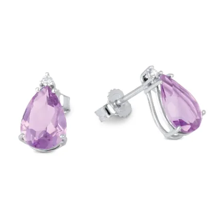 Orecchini oro ametiste diamanti Donna Demetra
