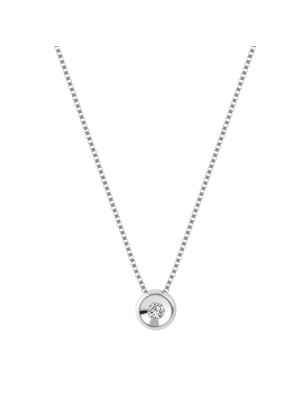 Collana oro bianco punto luce Diamante 0.01 Ct Donna Demetra