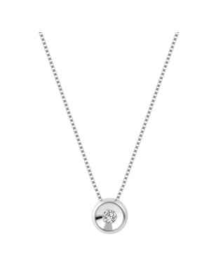 Collana punto luce oro bianco Diamante 0.03 Ct Donna Demetra