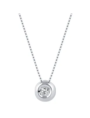 Collana punto luce Diamante 0.14 oro bianco Donna Demetra