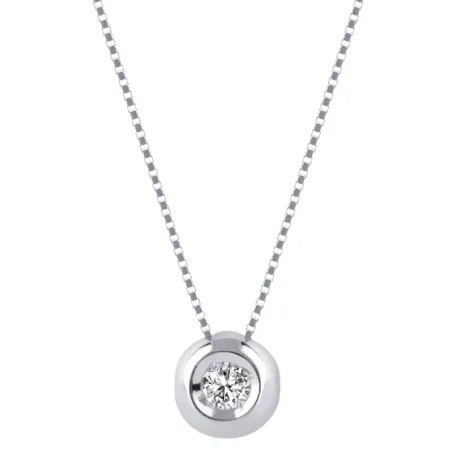 Collana punto luce Diamante 0.14 oro bianco Donna Demetra