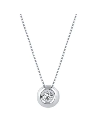 Collana punto luce in oro bianco Diamante 0.18 Ct Donna Demetra