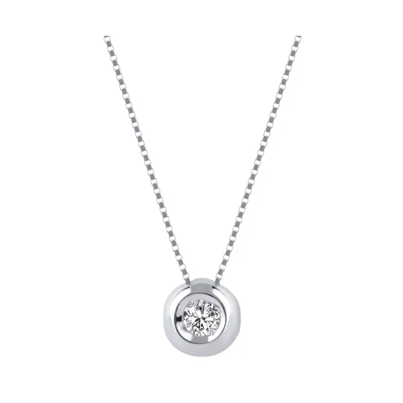 Collana punto luce in oro bianco Diamante 0.18 Ct Donna Demetra Collana punto luce in oro bianco Diamante 0.18 Ct Donna Demetra