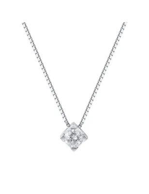 Collana Punto luce oro bianco Diamante 0.16 Ct Donna Demetra