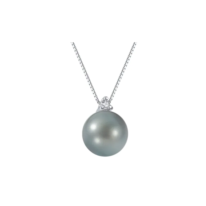 Collana oro bianco Perla Grigia Diamante Donna Demetra Collana oro bianco Perla Grigia Diamante Donna Demetra
