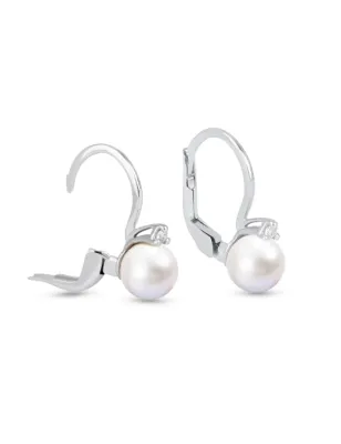 Orecchini Perle Akoya Japan Oro bianco Diamanti Donna Demetra