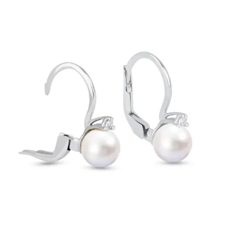 Orecchini Perle Akoya Japan Oro bianco Diamanti Donna Demetra