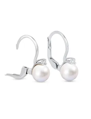 Orecchini Perle Akoya Japan Oro bianco Diamanti Donna Demetra