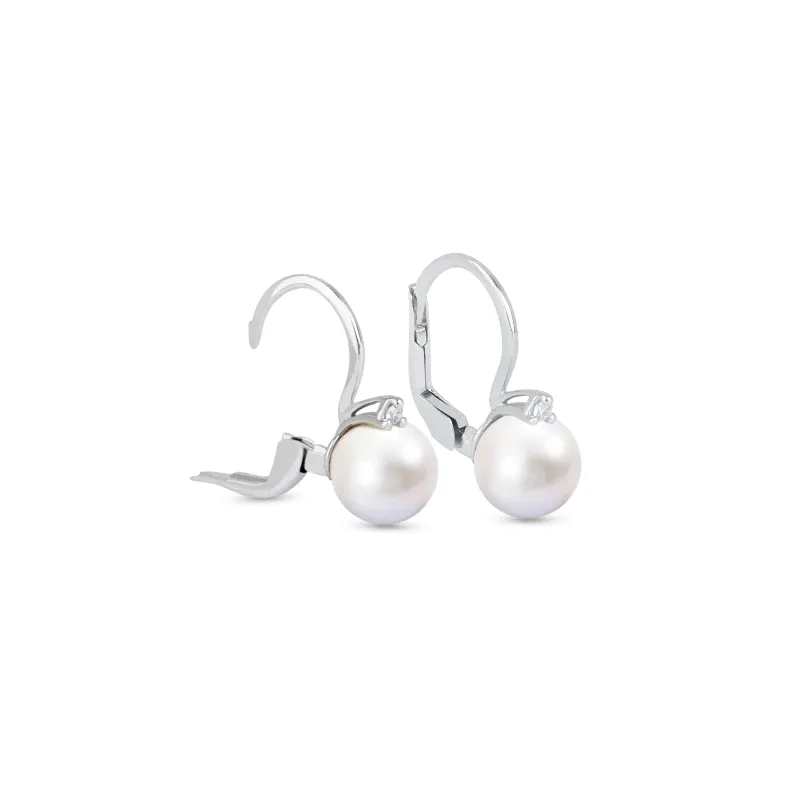 Orecchini Perle Akoya Japan Oro bianco Diamanti Donna Demetra Orecchini Perle Akoya Japan Oro bianco Diamanti Donna Demetra