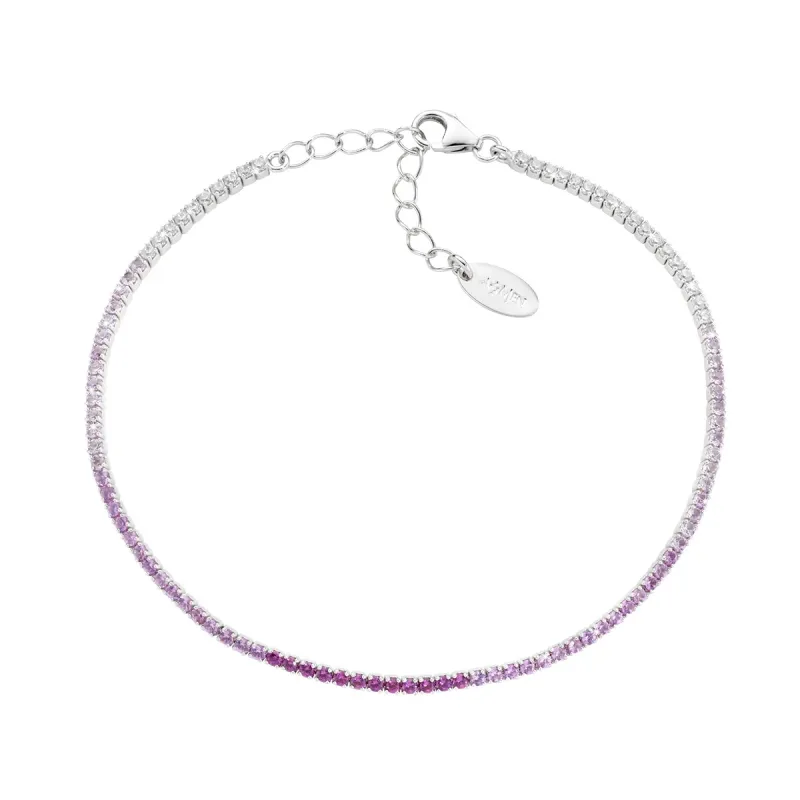 Bracciale Tennis Mania Degradé Fucsia con Zirconi Donna Amen Bracciale Tennis Mania Degradé Fucsia con Zirconi Donna Amen
