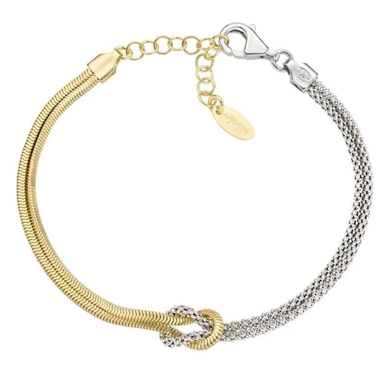 Bracciale Nodo d'Amore Bicolore 14 cm Donna Amen