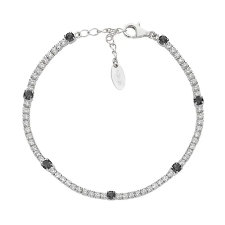 Bracciale Tennis Bianco e Nero con Zirconi 2 e 3 mm Donna Amen