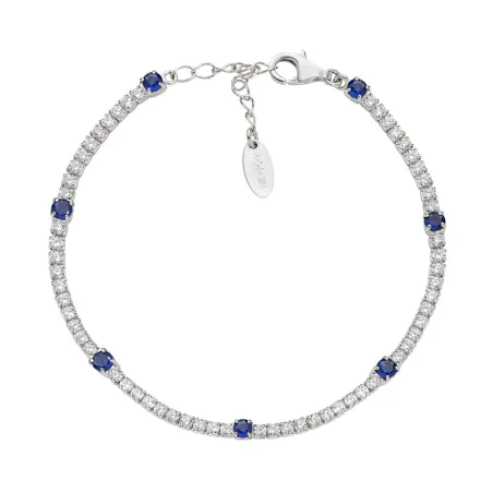Bracciale Tennis Bianco e Blu con Zirconi 2 e 3 mm Donna Amen