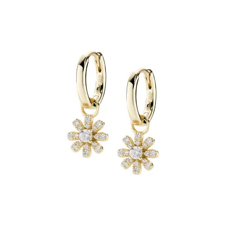 Orecchini Pendenti Mini Margherita Pavé Dorati Donna Amen