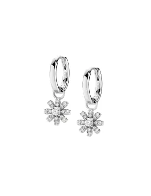Orecchini Pendenti Mini Margherita Pavé Donna Amen
