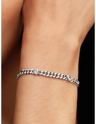 Bracciale Catena Maglia Cubana con Cuori cm.20 Donna Pandora - category_name - XDMG De Marchi Gianotti