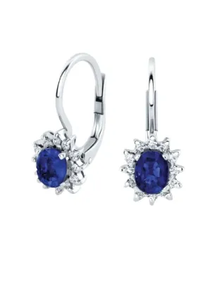 Orecchini Monachelle Oro bianco Zaffiri Diamanti Donna Demetra