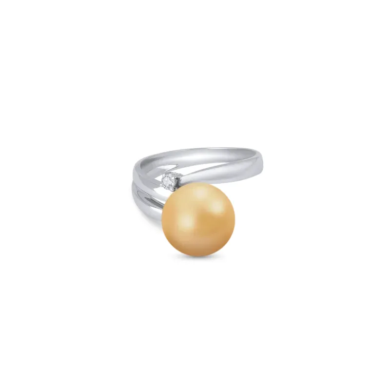 Anello Perla Golden Indonesia Oro bianco Diamante Donna Demetra Anello Perla Golden Indonesia Oro bianco Diamante Donna Demetra