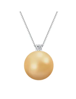 Collana oro bianco Perla Golden Indonesia Diamante Donna Demetra