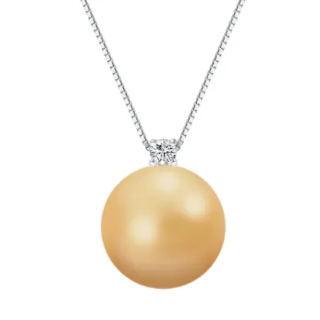 Collana oro bianco Perla Golden Indonesia Diamante Donna Demetra