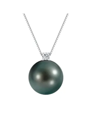 Collana oro bianco Perla Tahiti Diamante Donna Demetra