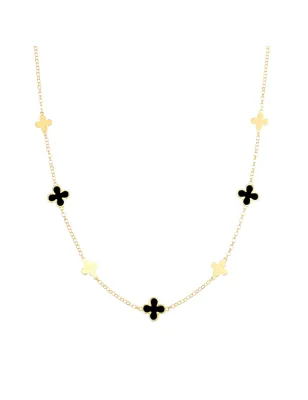 Collana Fiori di Madreperla Nera Donna Amen