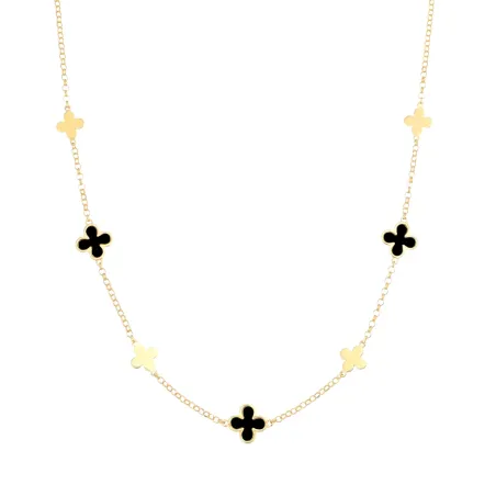 Collana Fiori di Madreperla Nera Donna Amen