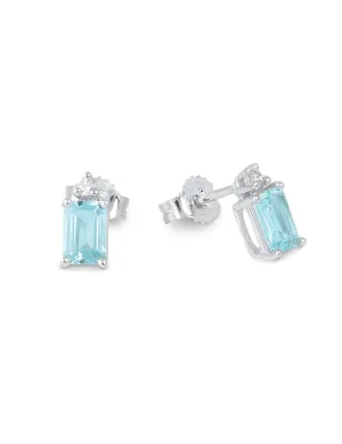 Orecchini Acquemarine Diamanti Oro bianco Donna Demetra