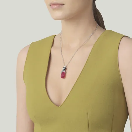 Collana Pendente Goccia Peonie Donna Giovanni Raspini