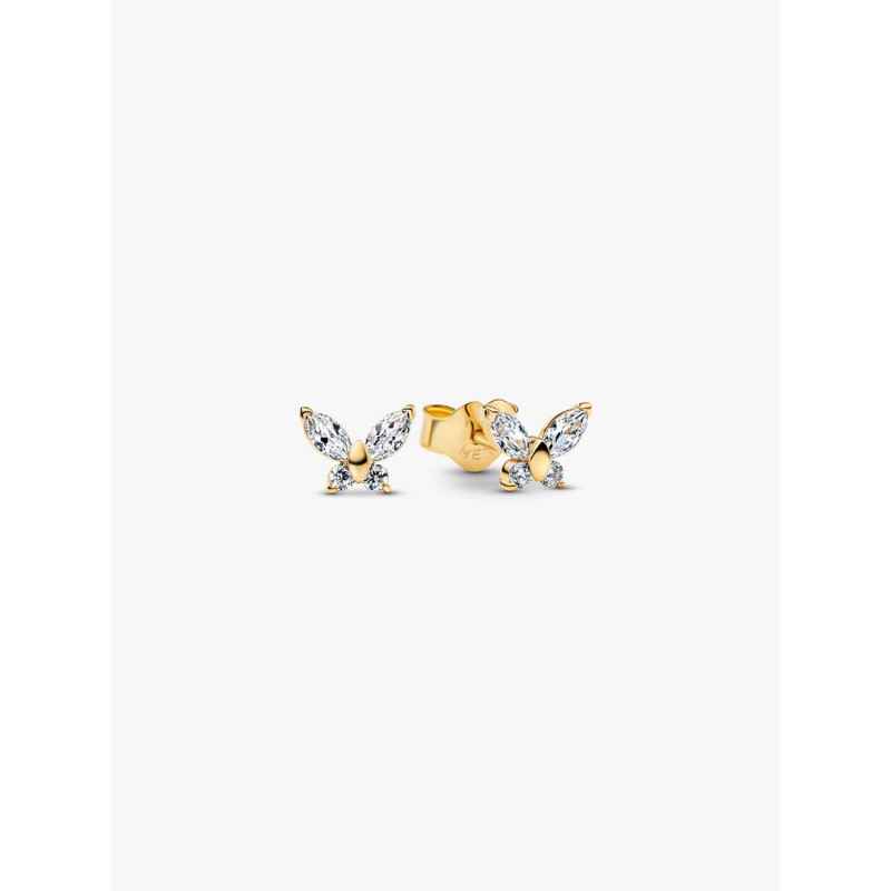 Orecchini a lobo Farfalla Placcatura in Oro 14k Donna Pandora Orecchini a lobo Farfalla Placcatura in Oro 14k Donna Pandora