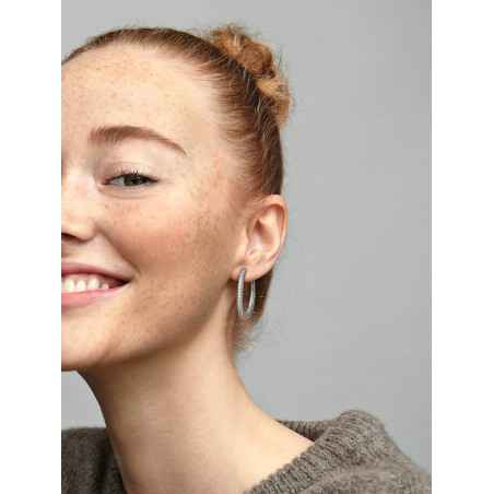 Orecchini Cerchi Cuori scintillanti Donna Pandora