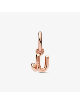 Charm Pendente lettera U placcato oro rosa Pandora