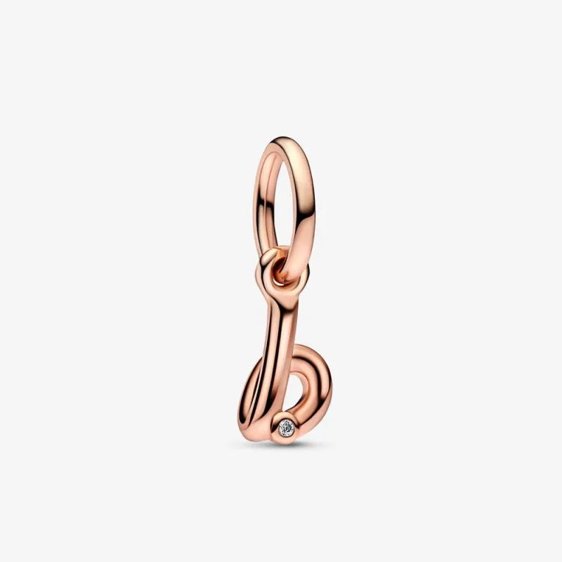 Charm Pendente lettera b placcato oro rosa Donna Pandora Charm Pendente lettera b placcato oro rosa Donna Pandora