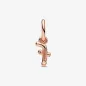 Charm Pendente lettera f placcato oro rosa Donna Pandora