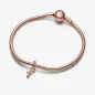 Charm Pendente lettera f placcato oro rosa Donna Pandora