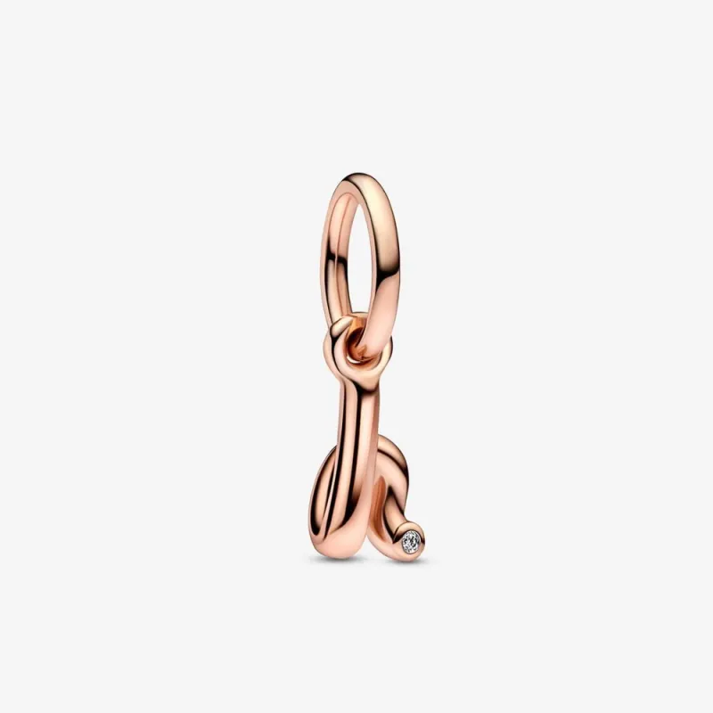 Charm Pendente lettera h placcato oro rosa Donna Pandora Charm Pendente lettera h placcato oro rosa Donna Pandora