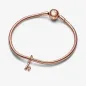 Charm Pendente lettera h placcato oro rosa Donna Pandora Charm Pendente lettera h placcato oro rosa Donna Pandora