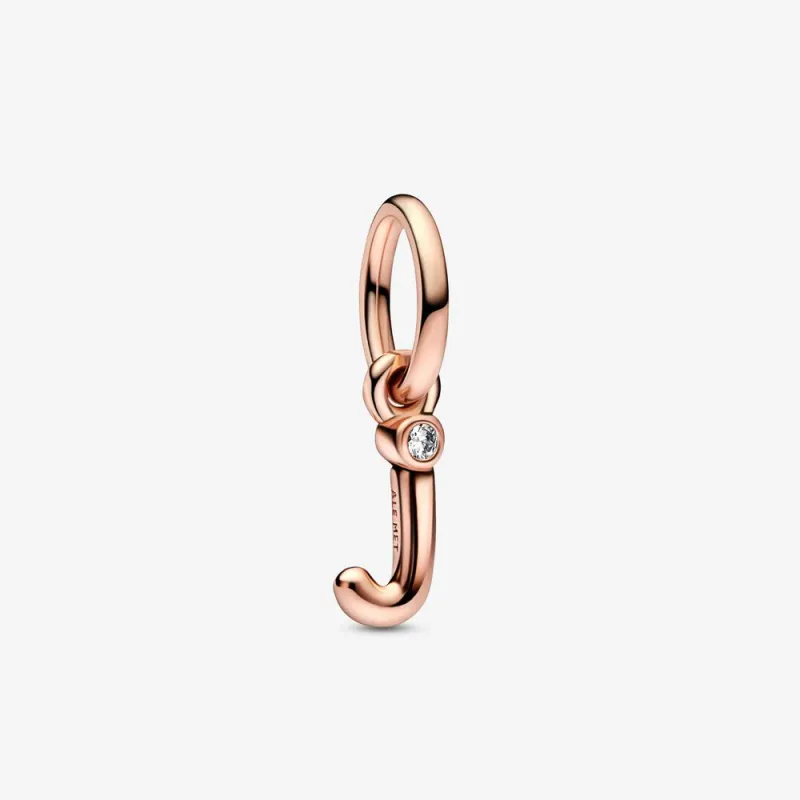 Charm Pendente lettera j placcato oro rosa Donna Pandora