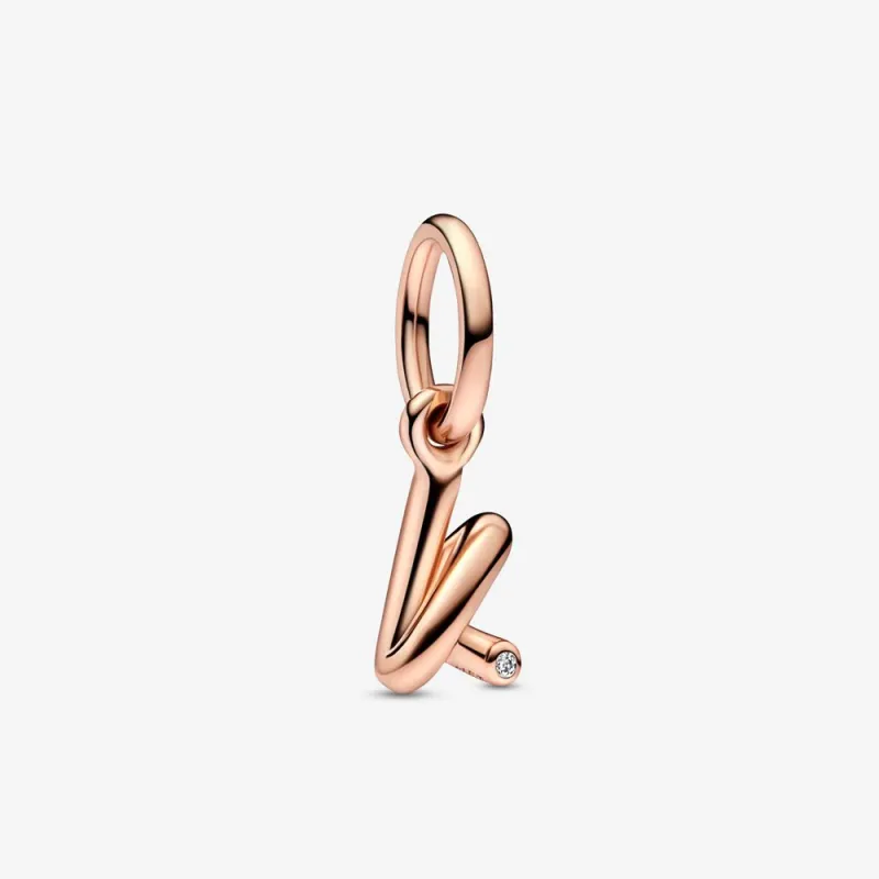 Charm Pendente lettera k placcato oro rosa Donna Pandora Charm Pendente lettera k placcato oro rosa Donna Pandora
