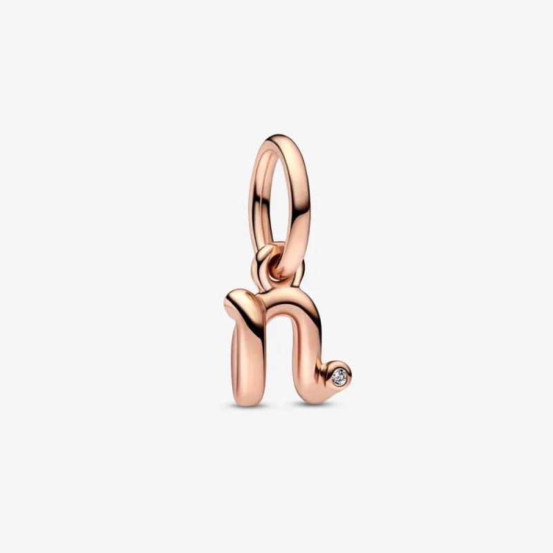 Charm Pendente lettera n placcato oro rosa Donna Pandora Charm Pendente lettera n placcato oro rosa Donna Pandora