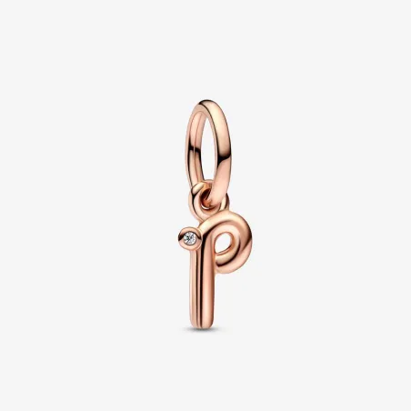Charm Pendente lettera p placcato oro rosa Donna Pandora