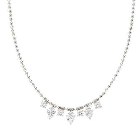 COLLANA CHANDELIER ZIRCONI E CUORI BIANCHI AMEN PRINCESS CLPACUBBBZ3 Amen