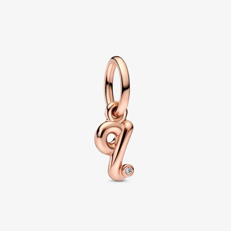 Charm Pendente lettera q placcato oro rosa Donna Pandora Charm Pendente lettera q placcato oro rosa Donna Pandora