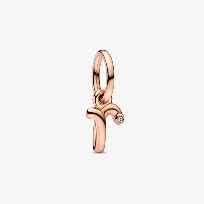 Charm Pendente lettera r placcato oro rosa Donna Pandora Charm Pendente lettera r placcato oro rosa Donna Pandora